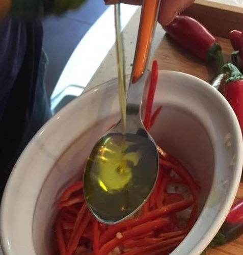 Piments marinés à l’huile d’olive